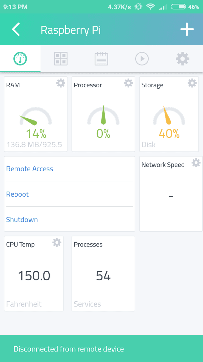 device dashboard