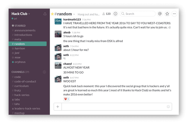 Slack screenshot